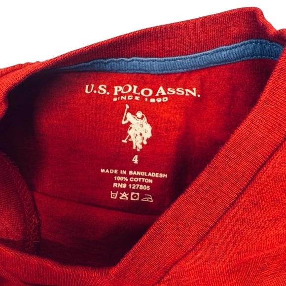 U.S. POLO ASSN. V neck tee shirt size 4 - Picture 3 of 6